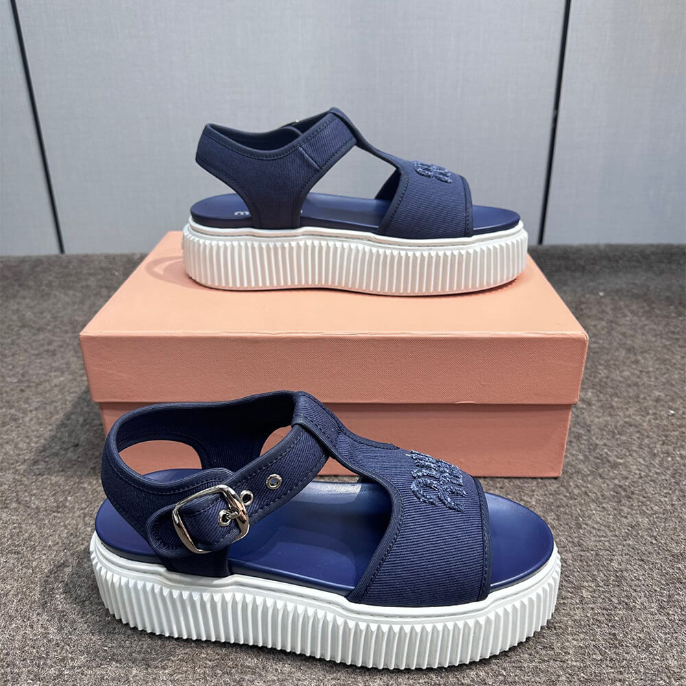 M1um1u Denim flatform sandals
