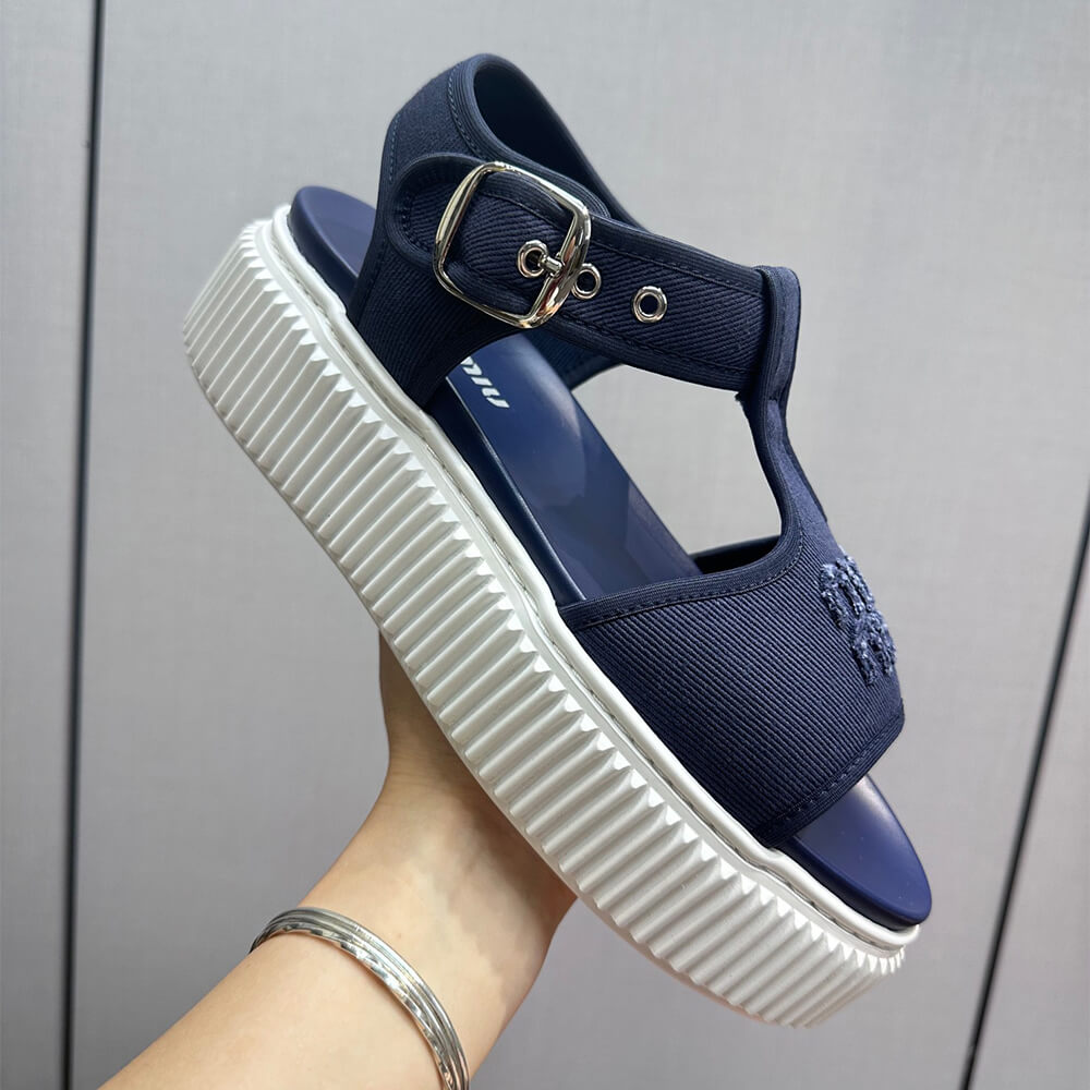 M1um1u Denim flatform sandals