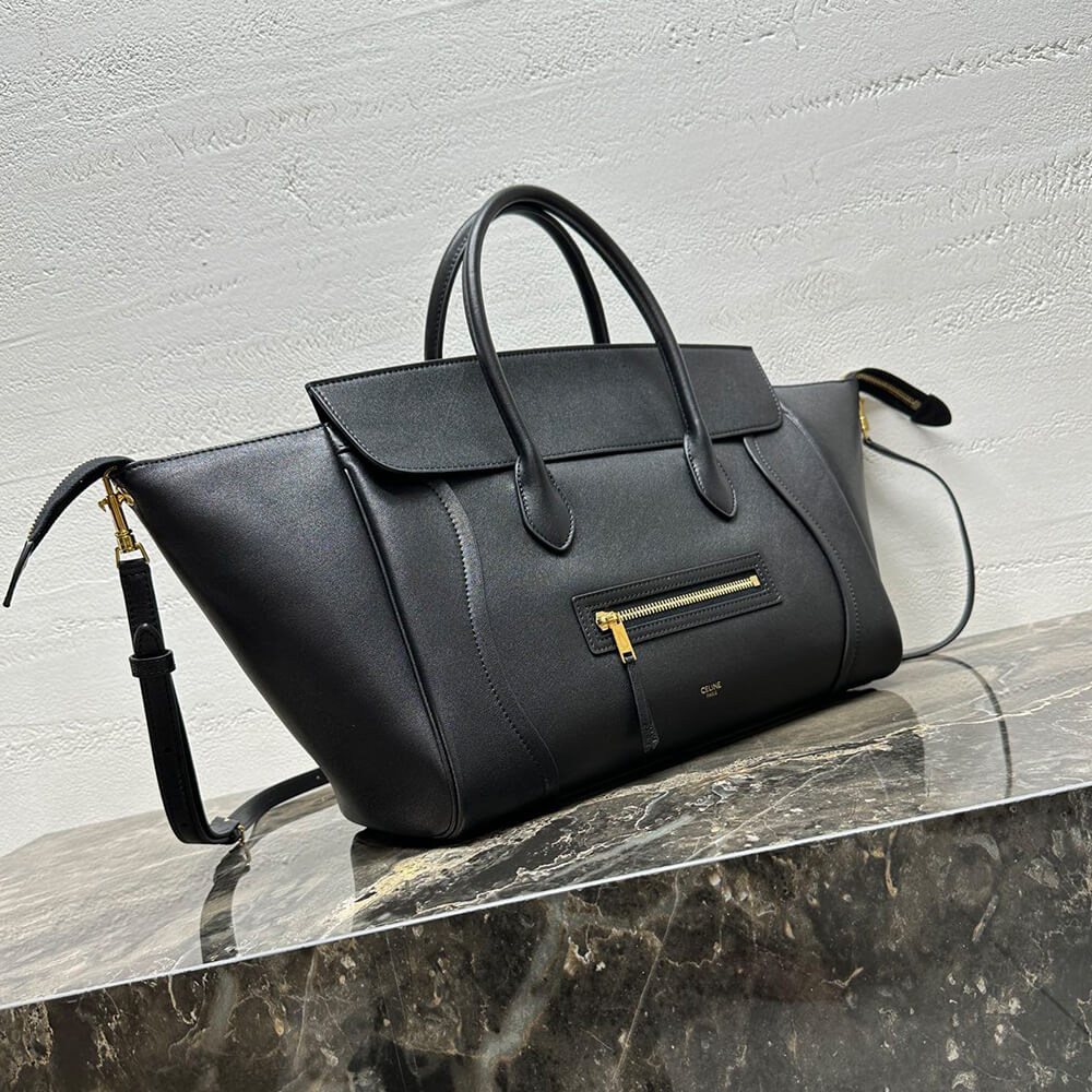 Ce1i*e MEDIUM NEW LUGGAGE IN S*pPLE SHINY LAMBSKIN(HIGH-END GRADE)